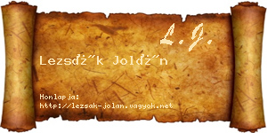 Lezsák Jolán névjegykártya