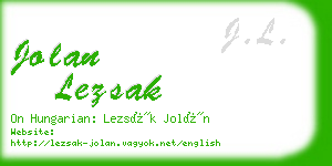 jolan lezsak business card